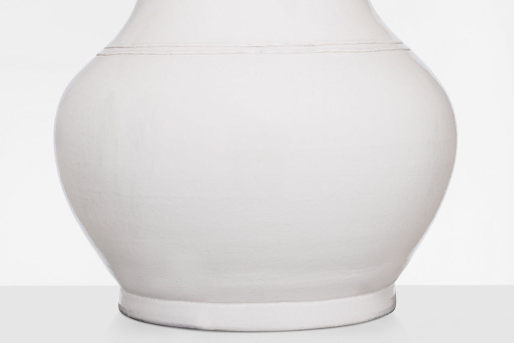 Sorrento 29" Table Lamp | Glossy White Crackle | Linen Shade
