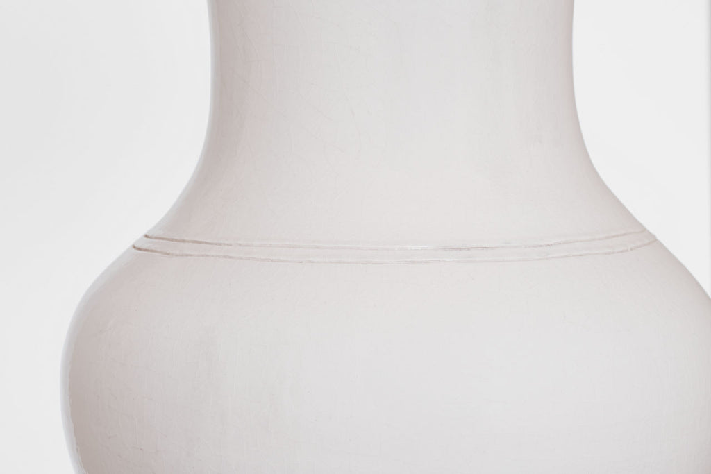 Sorrento 29" Table Lamp | Glossy White Crackle | Linen Shade