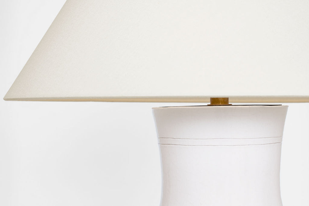 Sorrento 29" Table Lamp | Glossy White Crackle | Linen Shade