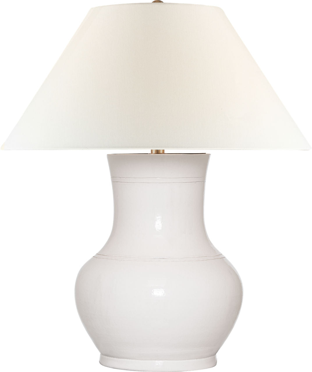 Sorrento 29" Table Lamp | Glossy White Crackle | Linen Shade