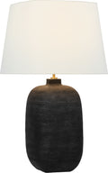 Pemba Large Combed Table Lamp | Chimney Black | Linen Shade