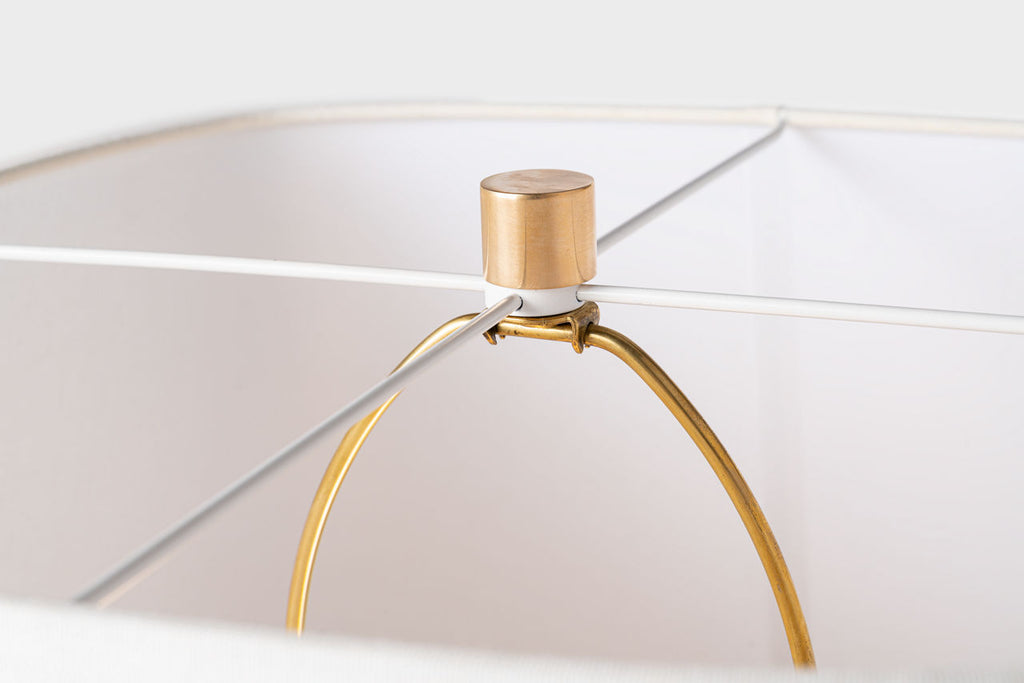 Pemba Large Combed Table Lamp | Chimney Black | Linen Shade