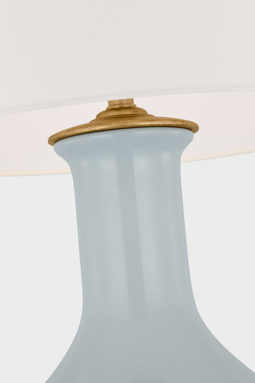 Lambay Cordless Table Lamp | Ice Blue | Linen Shade