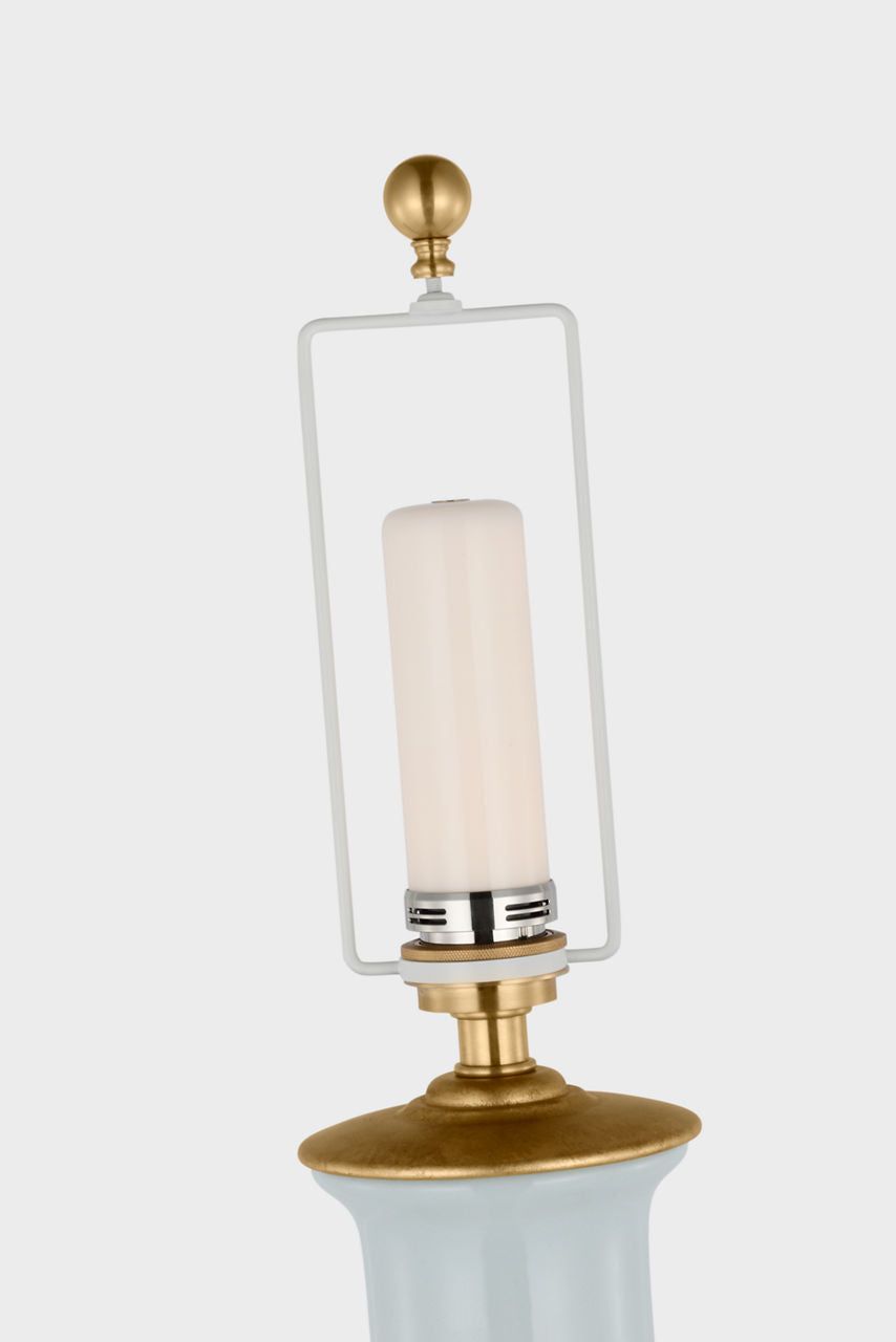 Lambay Cordless Table Lamp | Ice Blue | Linen Shade