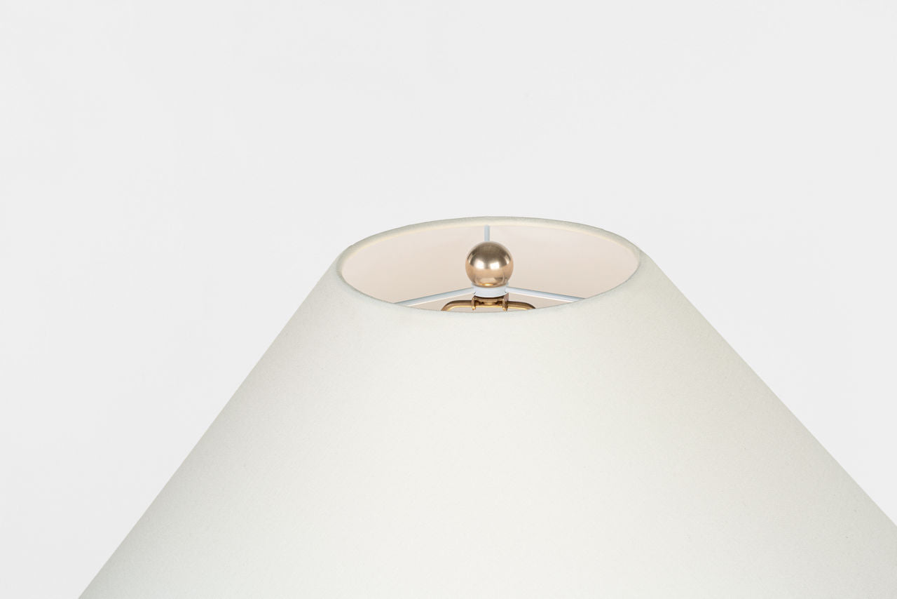 Portis 32" Combed Round Table Lamp | Black Wash Terracotta | Linen Shade