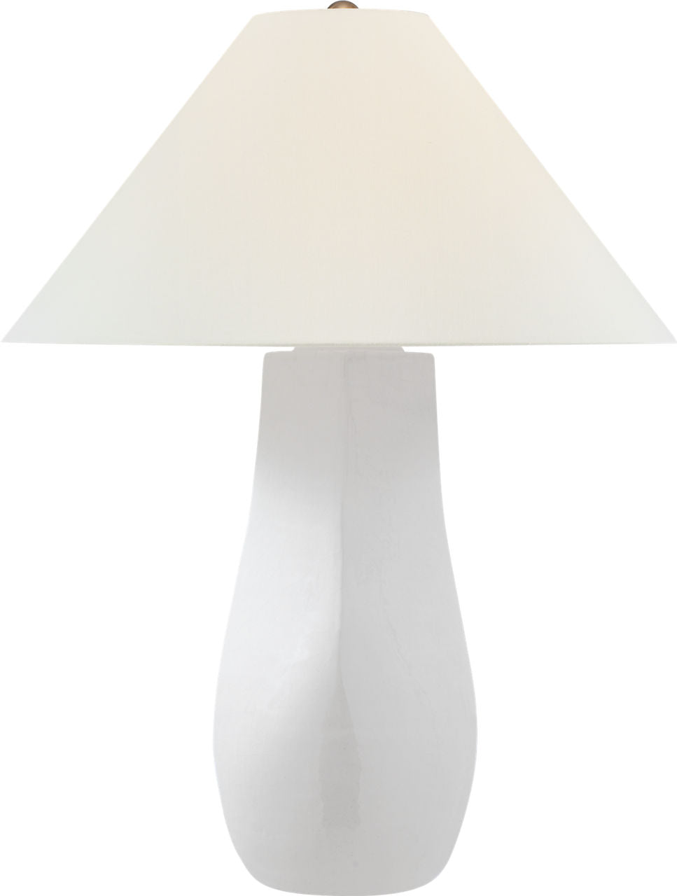 Cabazon 30" Table Lamp | Glossy White Crackle | Linen Shade