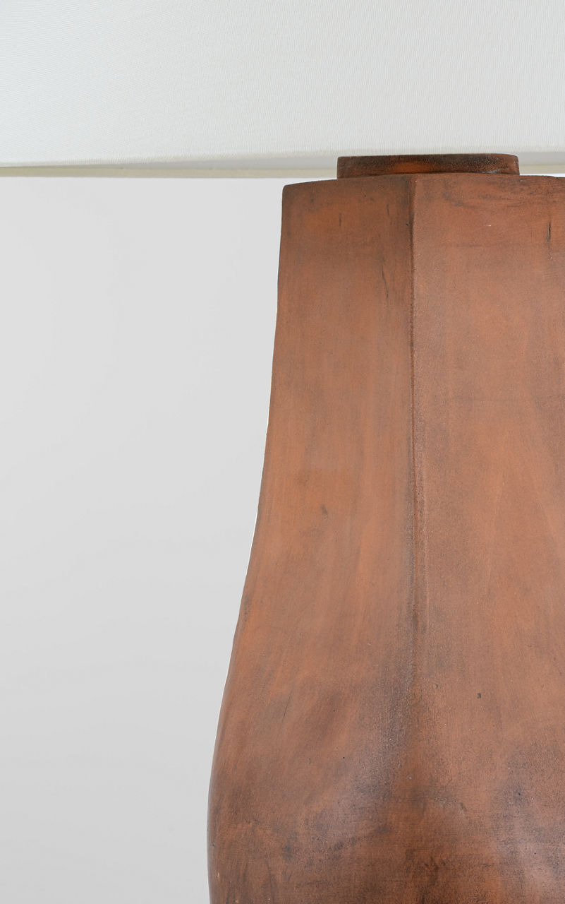 Cabazon 30" Table Lamp | Natural Terracotta | Linen Shade