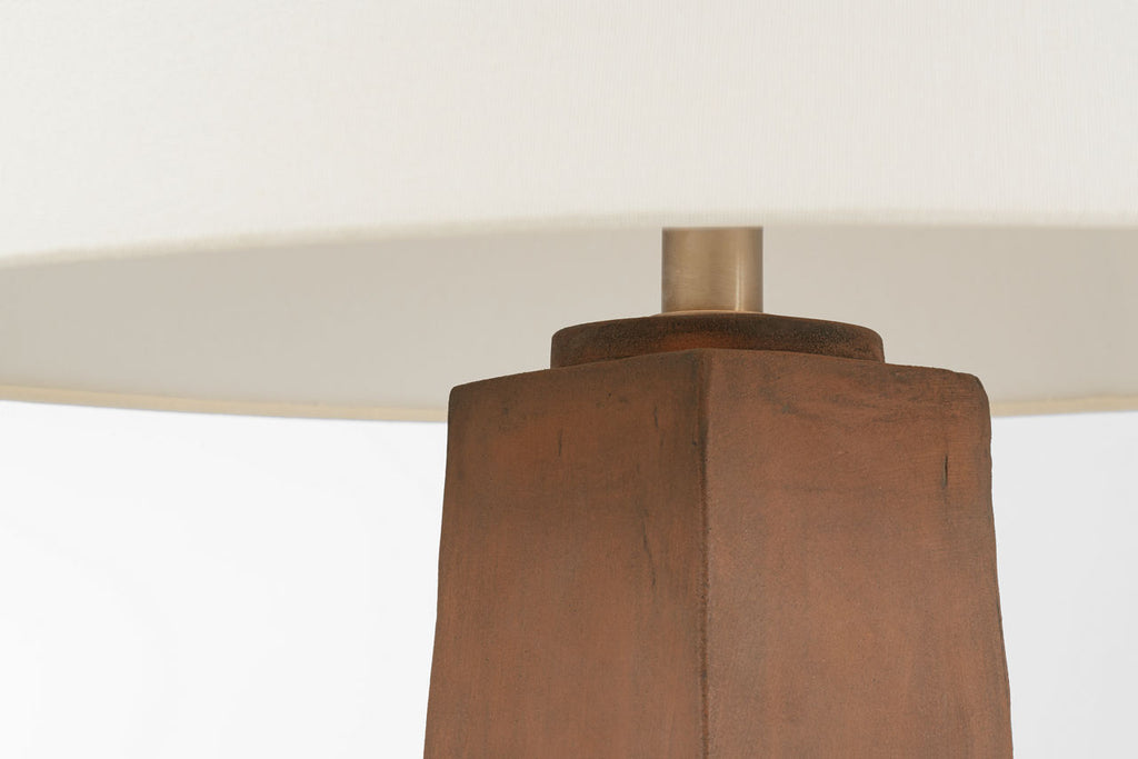Cabazon 30" Table Lamp | Natural Terracotta | Linen Shade
