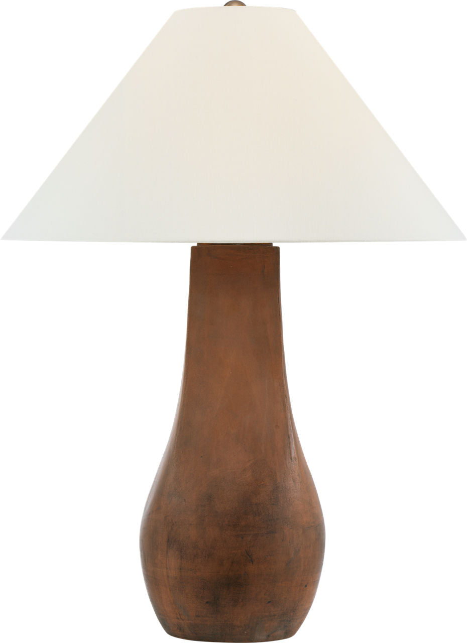 Cabazon 30" Table Lamp | Natural Terracotta | Linen Shade