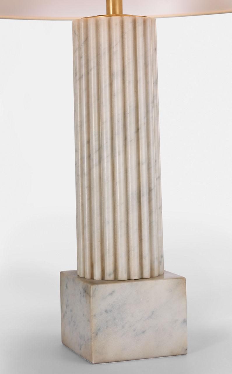 Reeve 29" Table Lamp | Vintage Carrara | Linen Shade