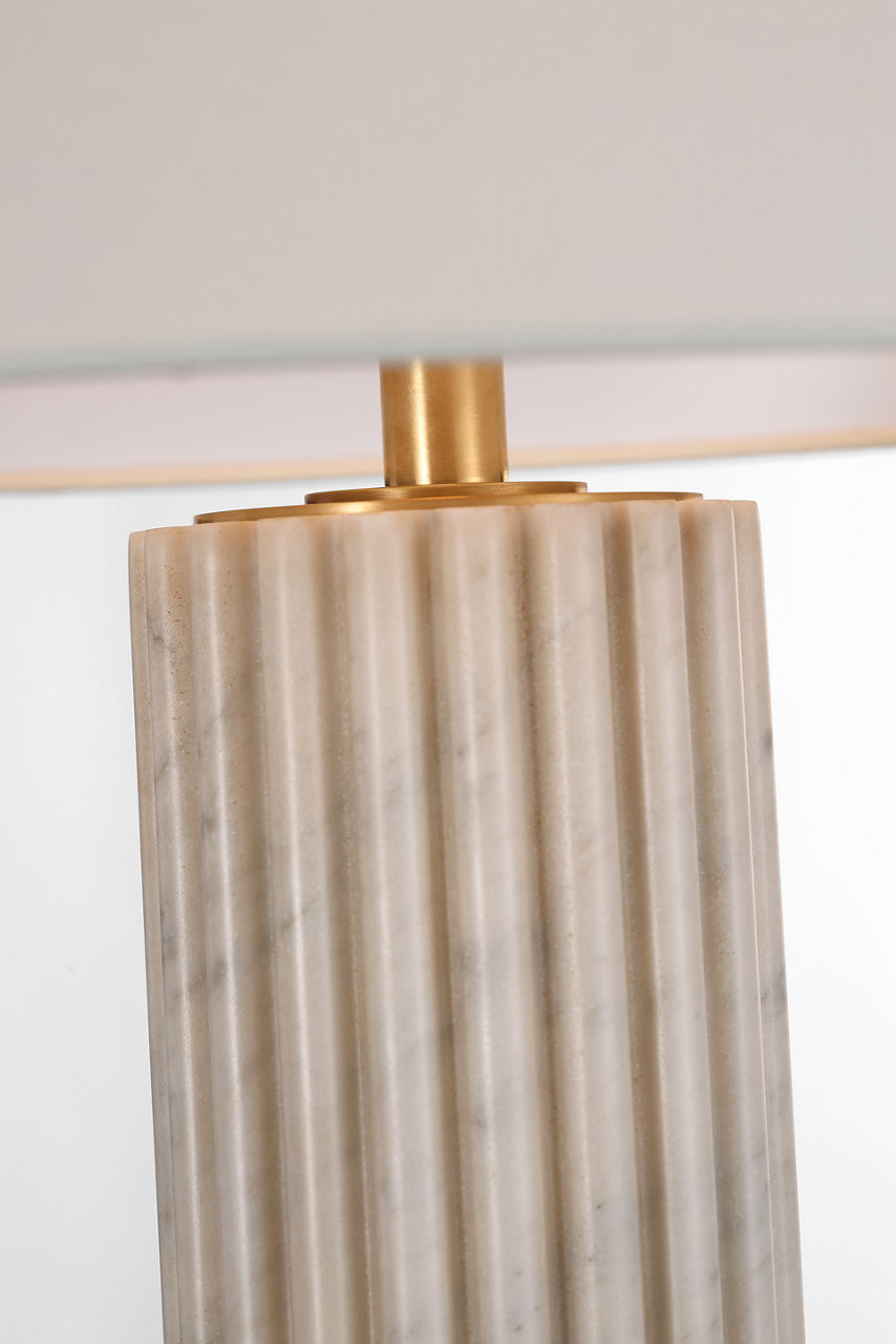 Reeve 29" Table Lamp | Vintage Carrara | Linen Shade