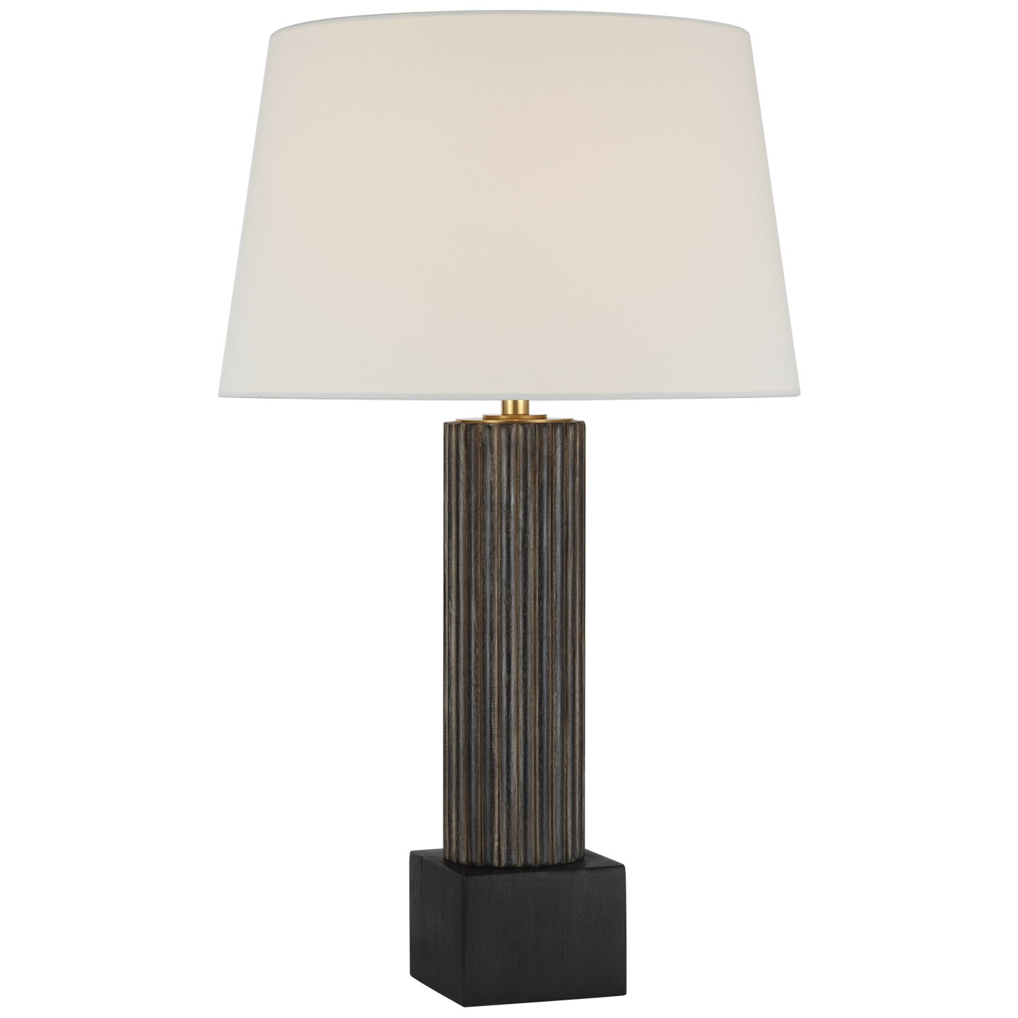 Reeve 29" Table Lamp | Vintage Walnut and Ebonized Oak | Linen Shade
