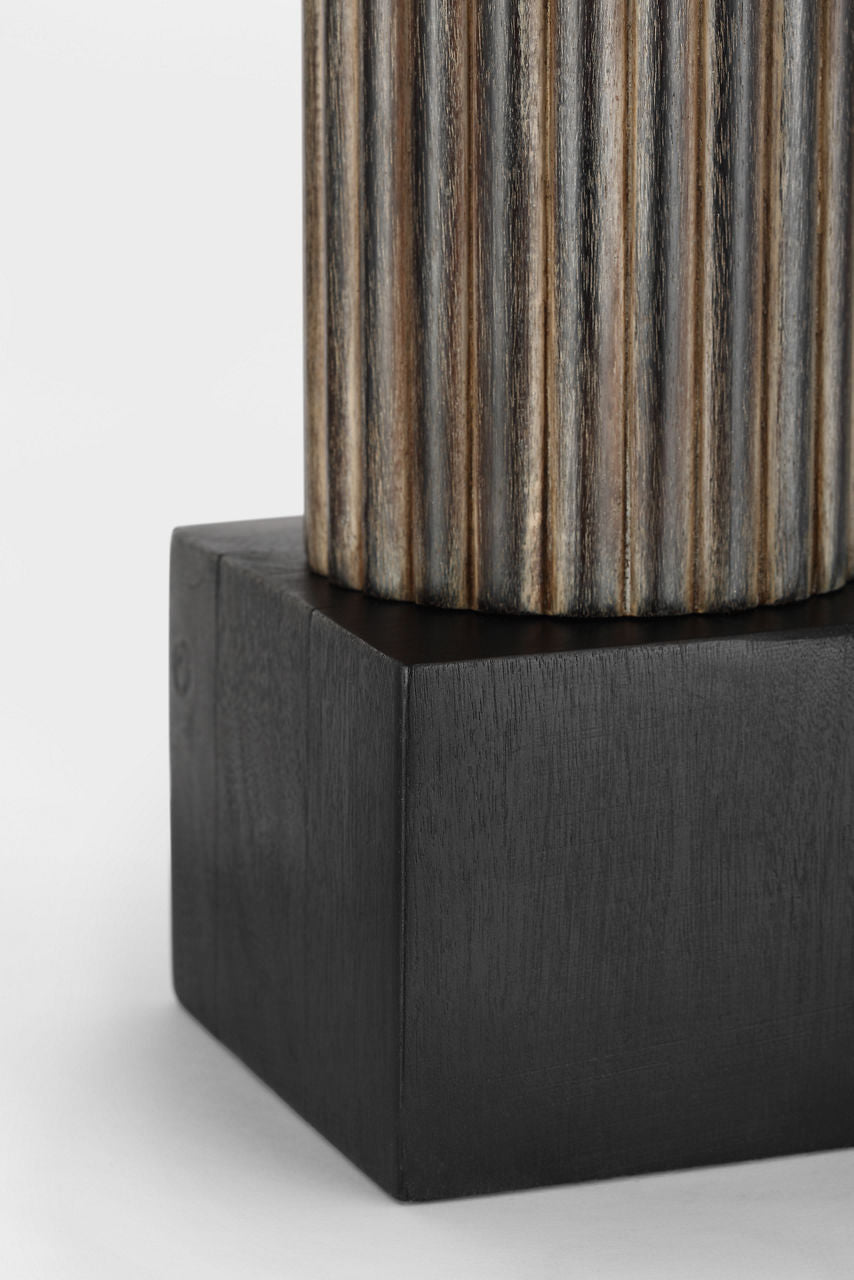 Reeve 29" Table Lamp | Vintage Walnut and Ebonized Oak | Linen Shade