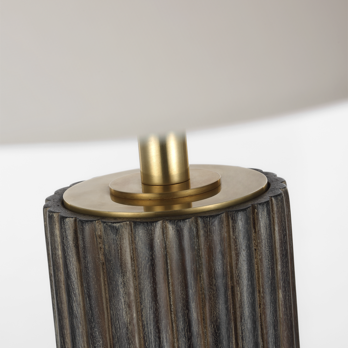 Reeve 29" Table Lamp | Vintage Walnut and Ebonized Oak | Linen Shade
