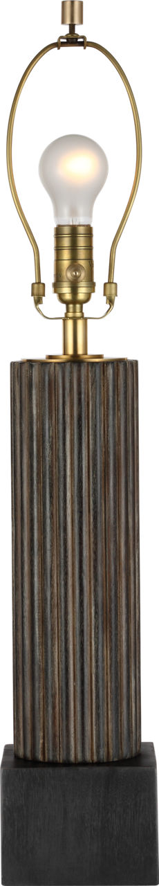 Reeve 29" Table Lamp | Vintage Walnut and Ebonized Oak | Linen Shade