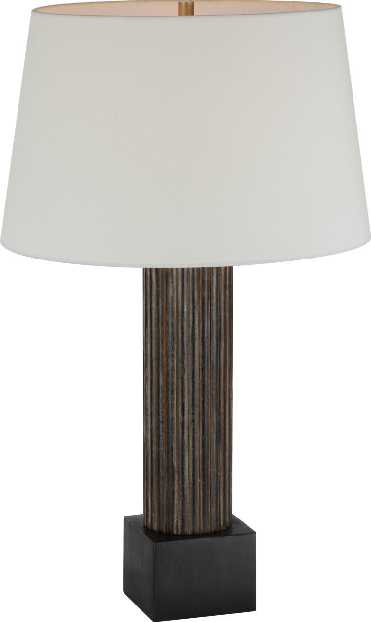 Reeve 29" Table Lamp | Vintage Walnut and Ebonized Oak | Linen Shade