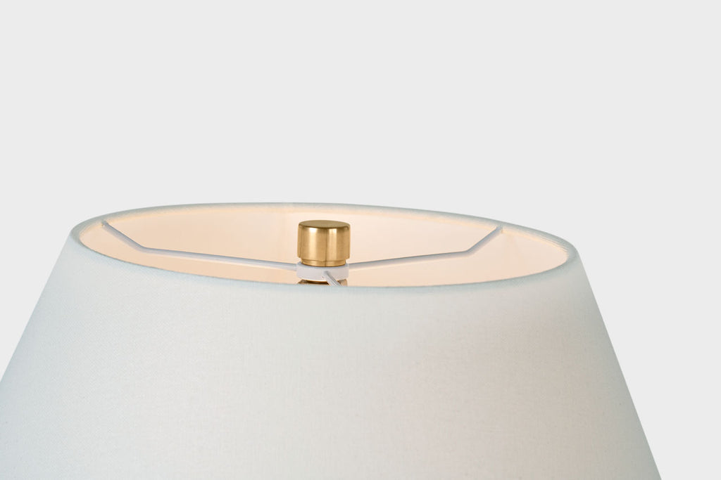 Kokomo 30" Table Lamp | Ash Wicker and Antique-Burnished Brass | Linen Shade