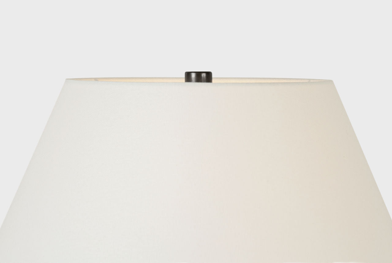 Kokomo 30" Table Lamp | Charcoal Wicker and Bronze | Linen Shade