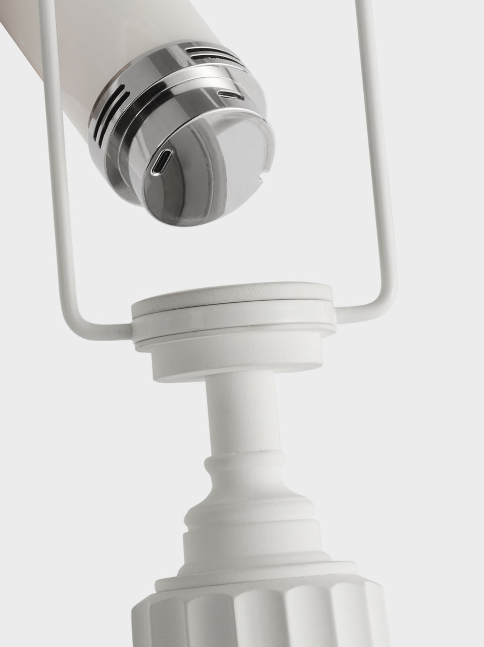Fluted Spire Large Cordless Table Lamp | Plaster White | Linen Shade