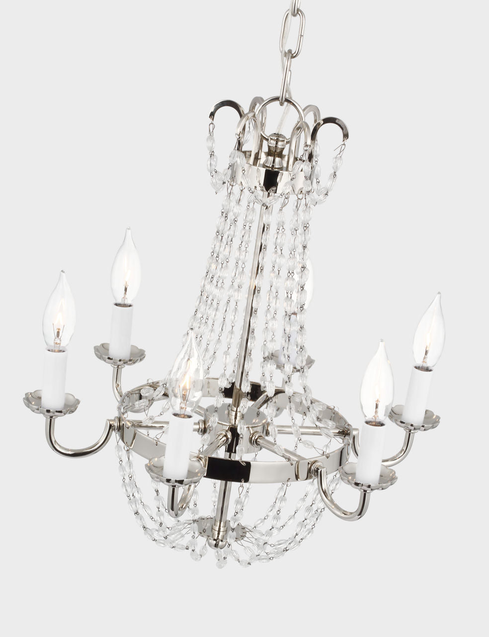 Petite Paris Flea Market Chandelier | Polished Nickel and Seeded Glass