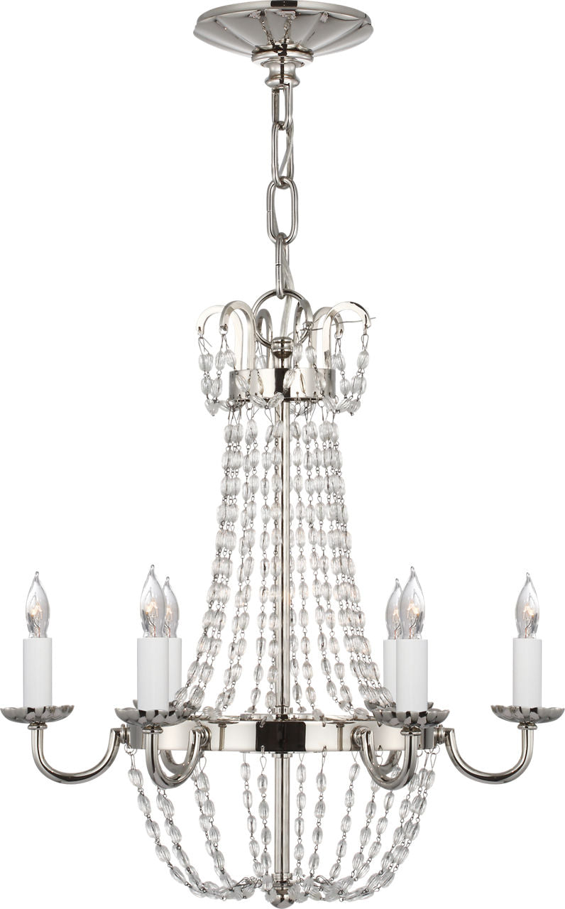 Petite Paris Flea Market Chandelier | Polished Nickel and Seeded Glass