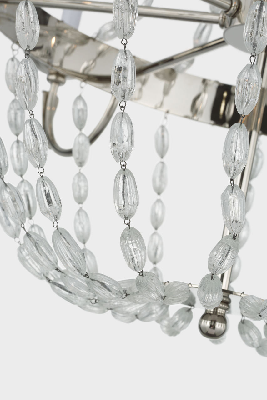 Paris Flea Market Large Chandelier | Polished Nickel | Seeded Glass