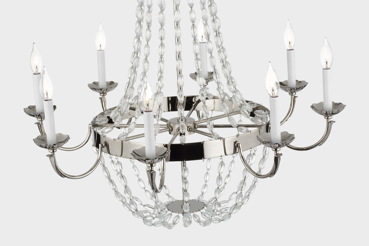 Paris Flea Market Large Chandelier | Polished Nickel | Seeded Glass