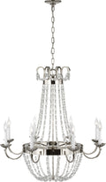 Paris Flea Market Large Chandelier | Polished Nickel | Seeded Glass