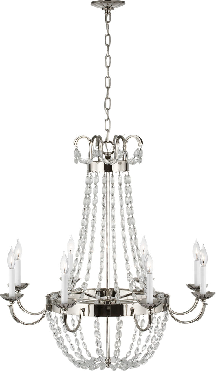Paris Flea Market Large Chandelier | Polished Nickel | Seeded Glass