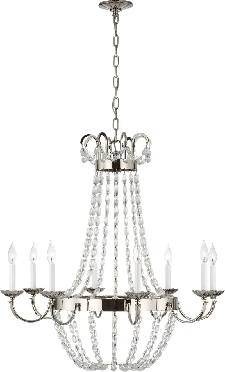 Paris Flea Market Large Chandelier | Polished Nickel | Seeded Glass