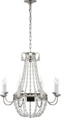Paris Flea Market Medium Chandelier | Polished Nickel and Seeded Glass