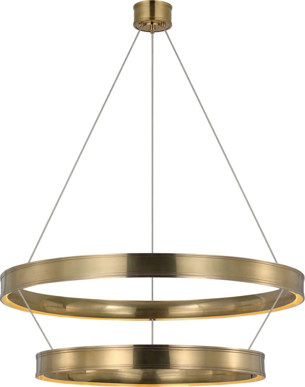 Connery 40" Two-Tier Ring Chandelier | Antique-Burnished Brass