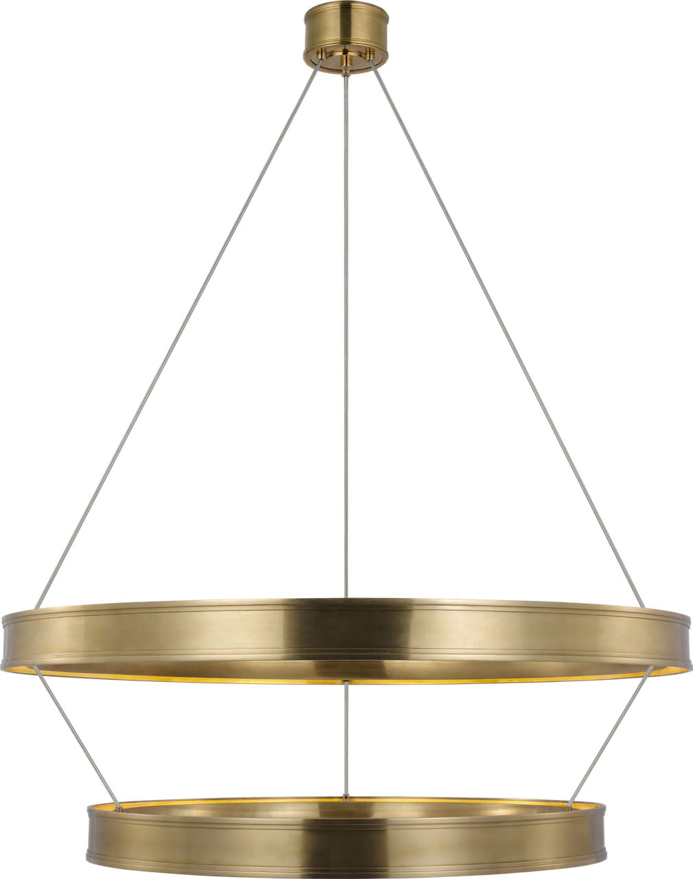 Connery 40" Two-Tier Ring Chandelier | Antique-Burnished Brass