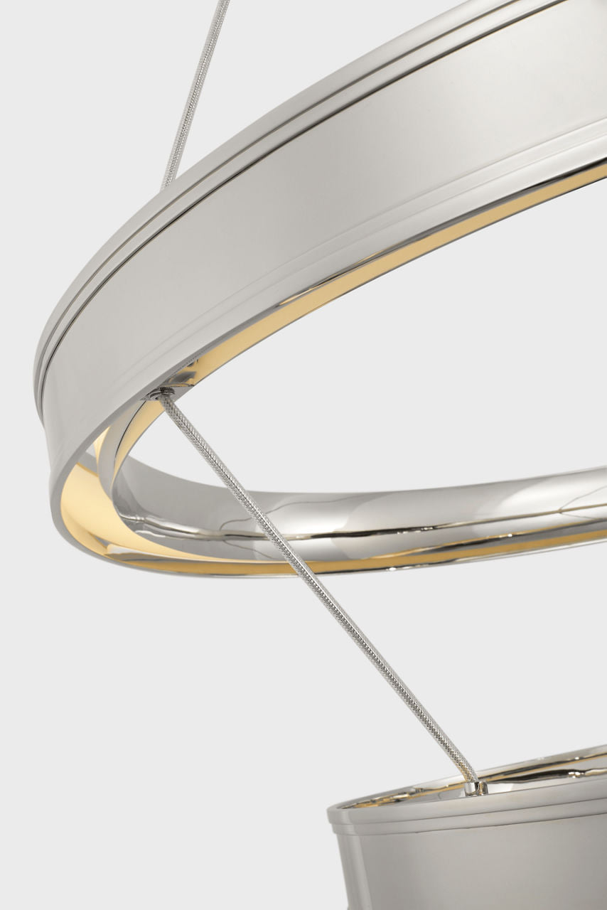 Connery 40" Two-Tier Ring Chandelier | Polished Nickel