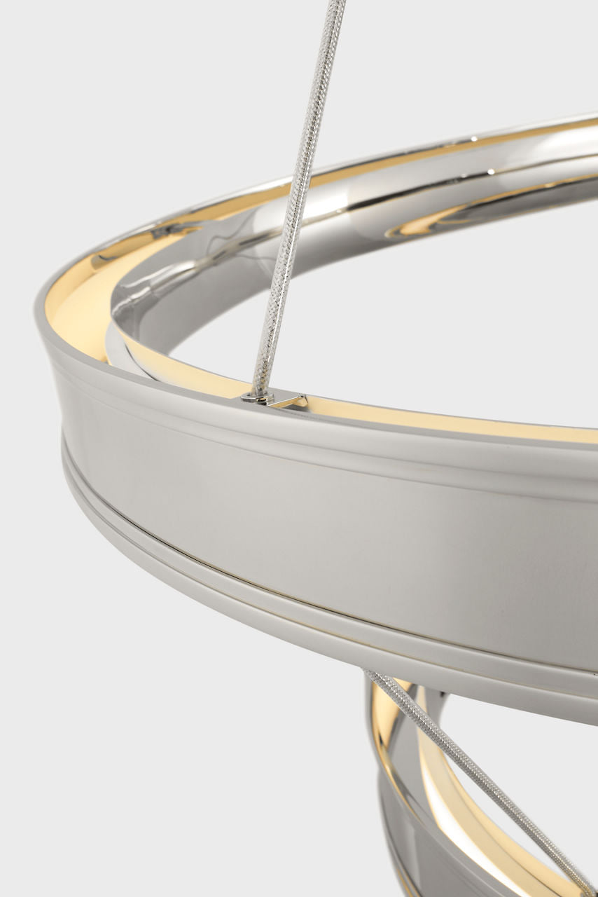 Connery 40" Two-Tier Ring Chandelier | Polished Nickel