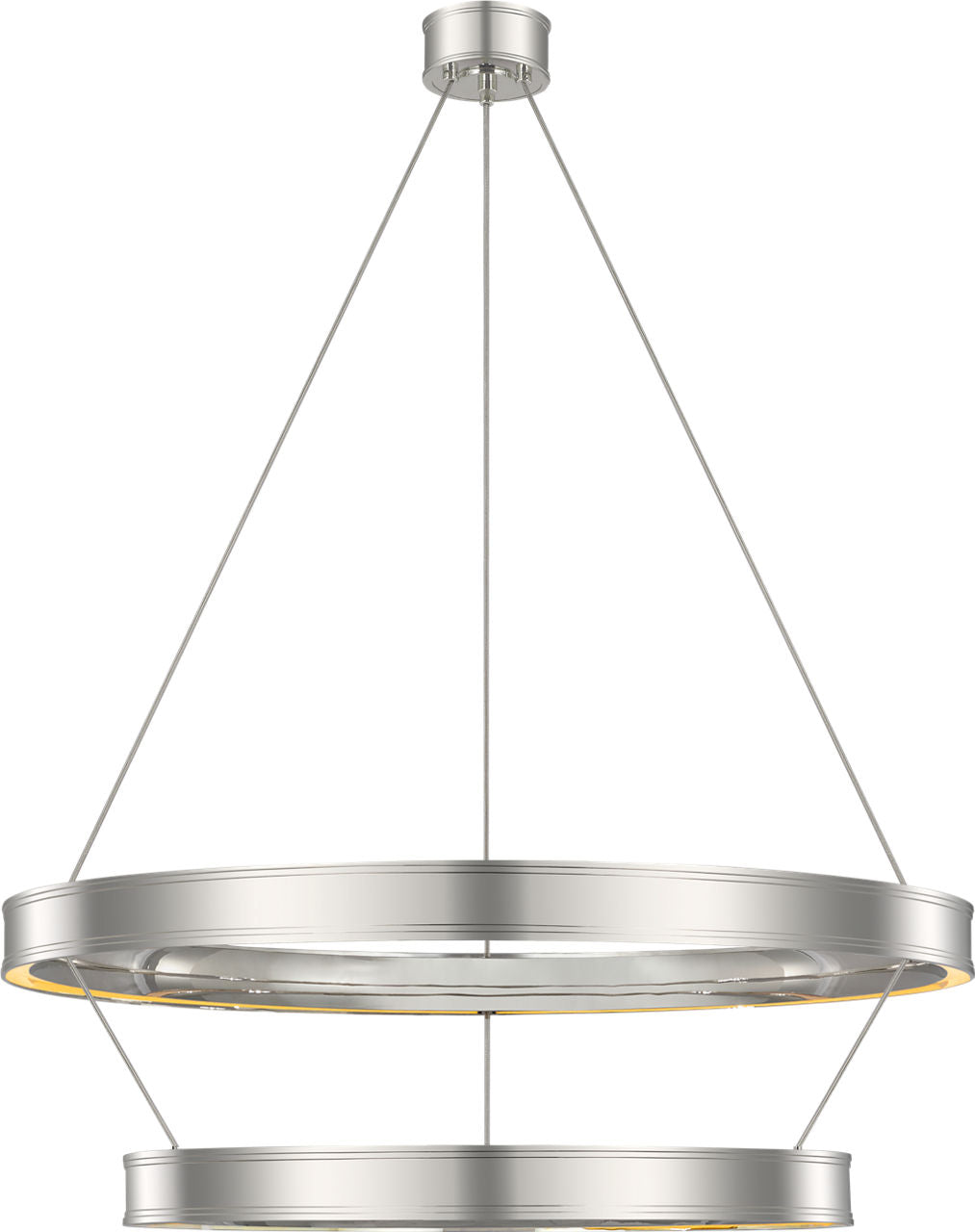 Connery 40" Two-Tier Ring Chandelier | Polished Nickel