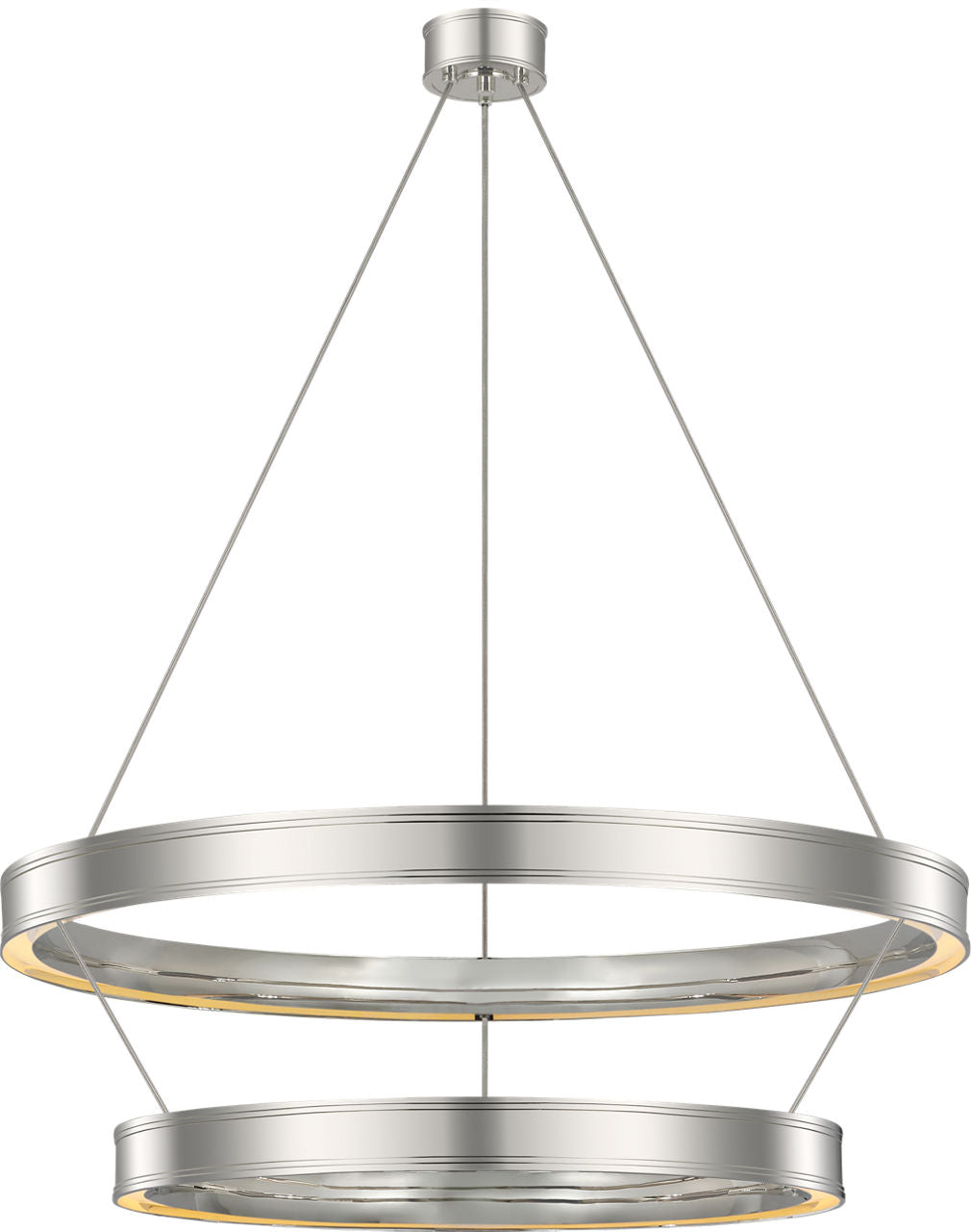 Connery 40" Two-Tier Ring Chandelier | Polished Nickel