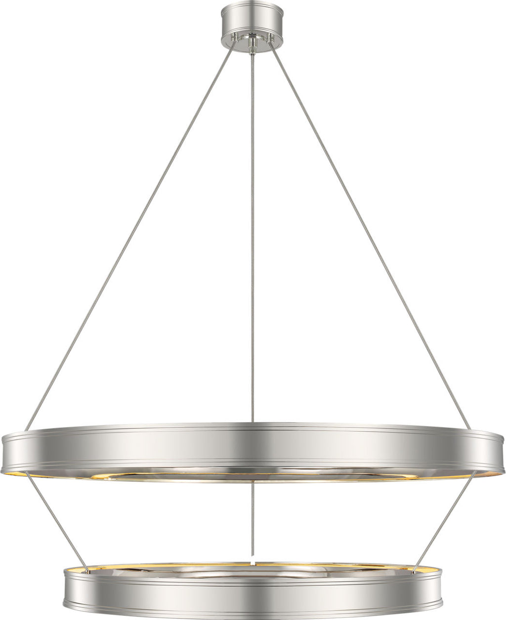 Connery 40" Two-Tier Ring Chandelier | Polished Nickel