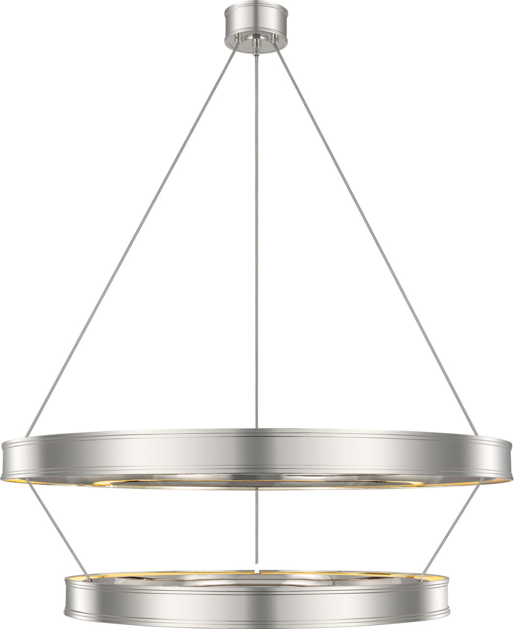 Connery 40" Two-Tier Ring Chandelier | Polished Nickel
