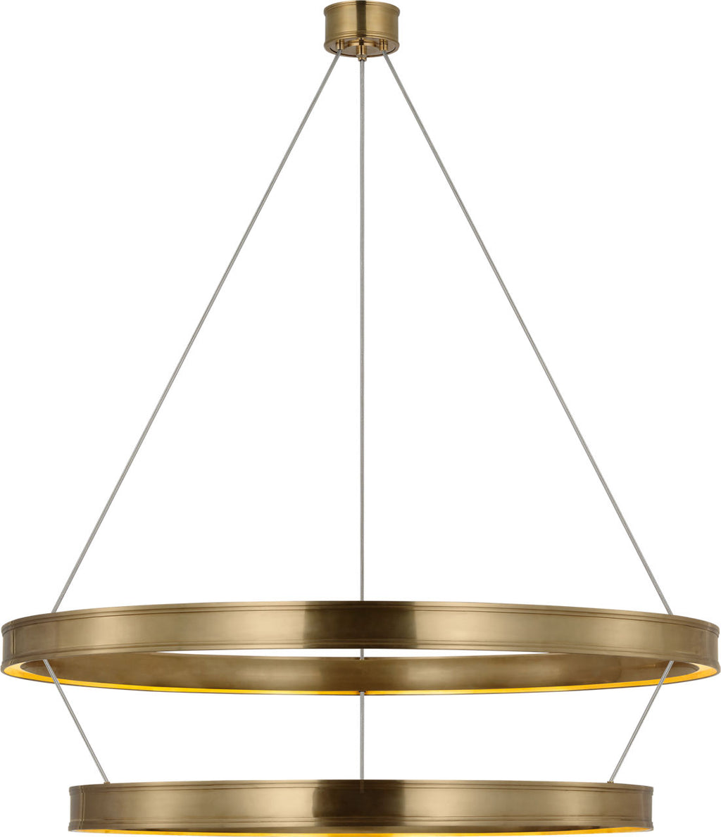 Connery 50" Two-Tier Ring Chandelier | Antique-Burnished Brass