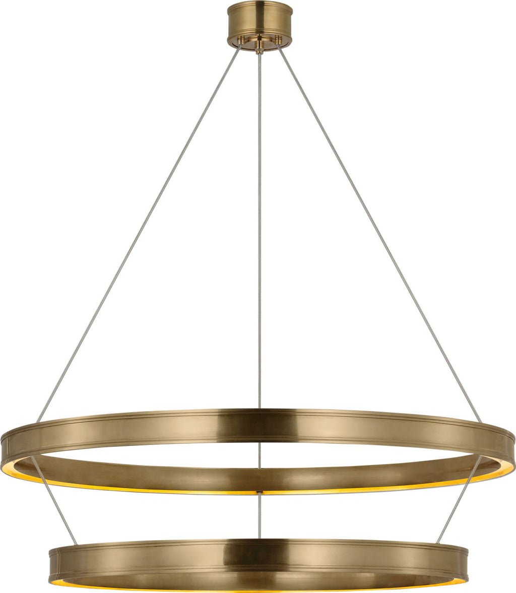 Connery 50" Two-Tier Ring Chandelier | Antique-Burnished Brass