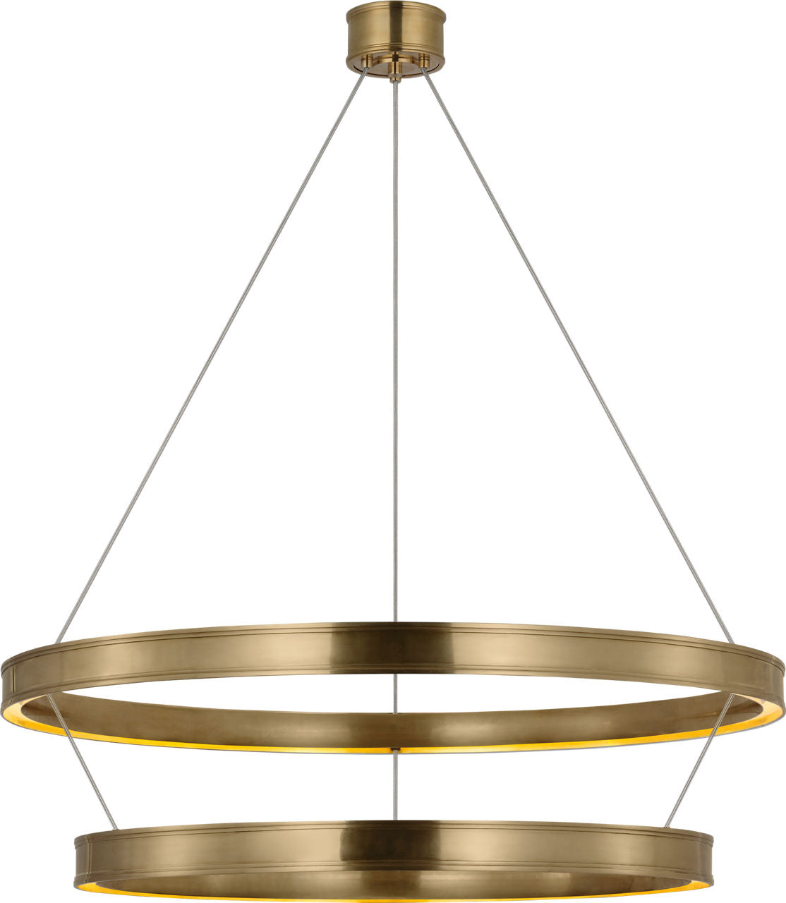 Connery 50" Two-Tier Ring Chandelier | Antique-Burnished Brass