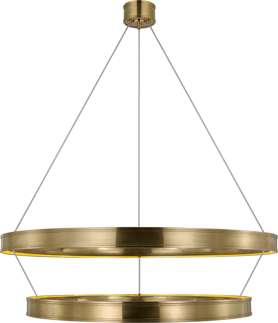 Connery 50" Two-Tier Ring Chandelier | Antique-Burnished Brass