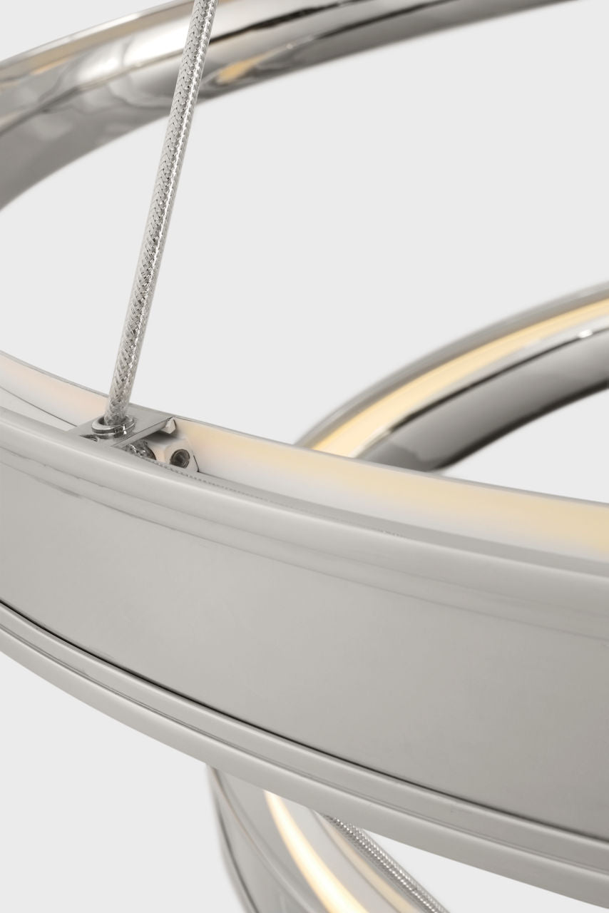 Connery 50" Two-Tier Ring Chandelier | Polished Nickel