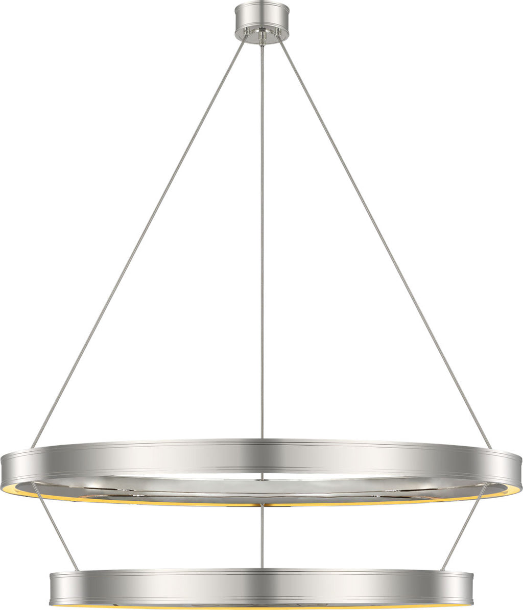 Connery 50" Two-Tier Ring Chandelier | Polished Nickel