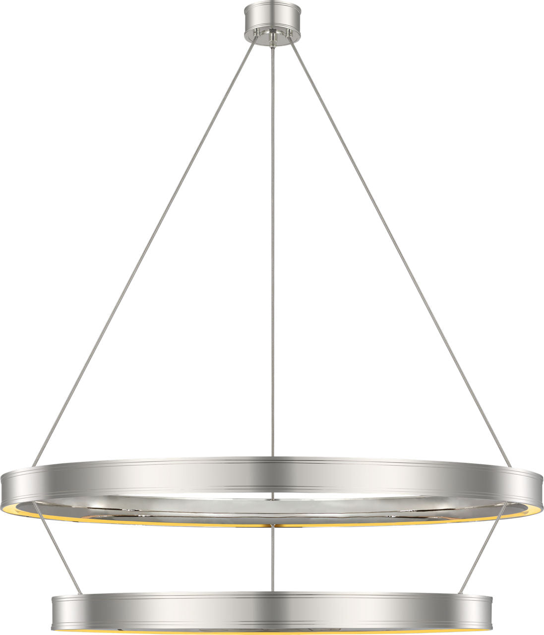 Connery 50" Two-Tier Ring Chandelier | Polished Nickel