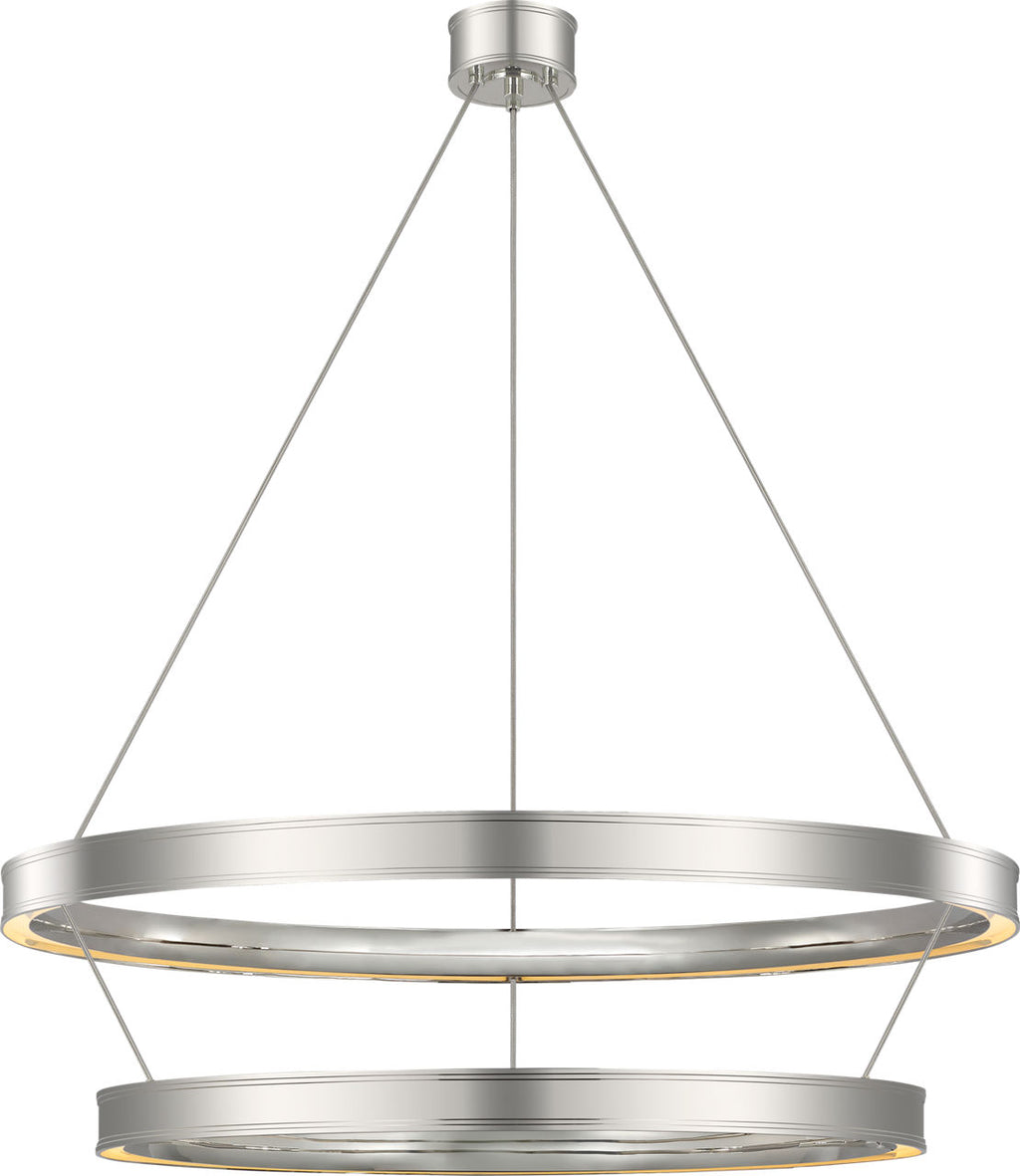 Connery 50" Two-Tier Ring Chandelier | Polished Nickel
