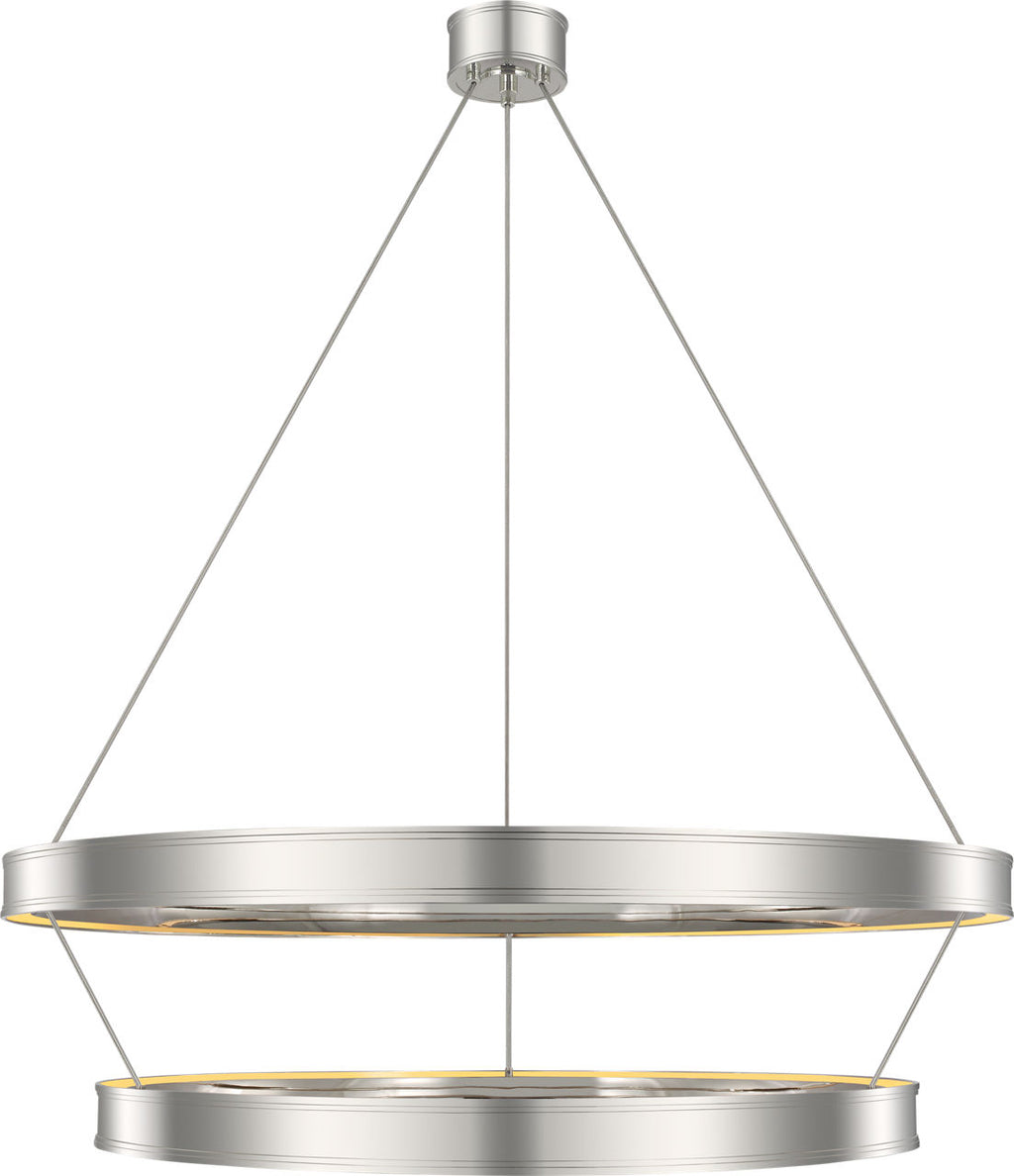Connery 50" Two-Tier Ring Chandelier | Polished Nickel