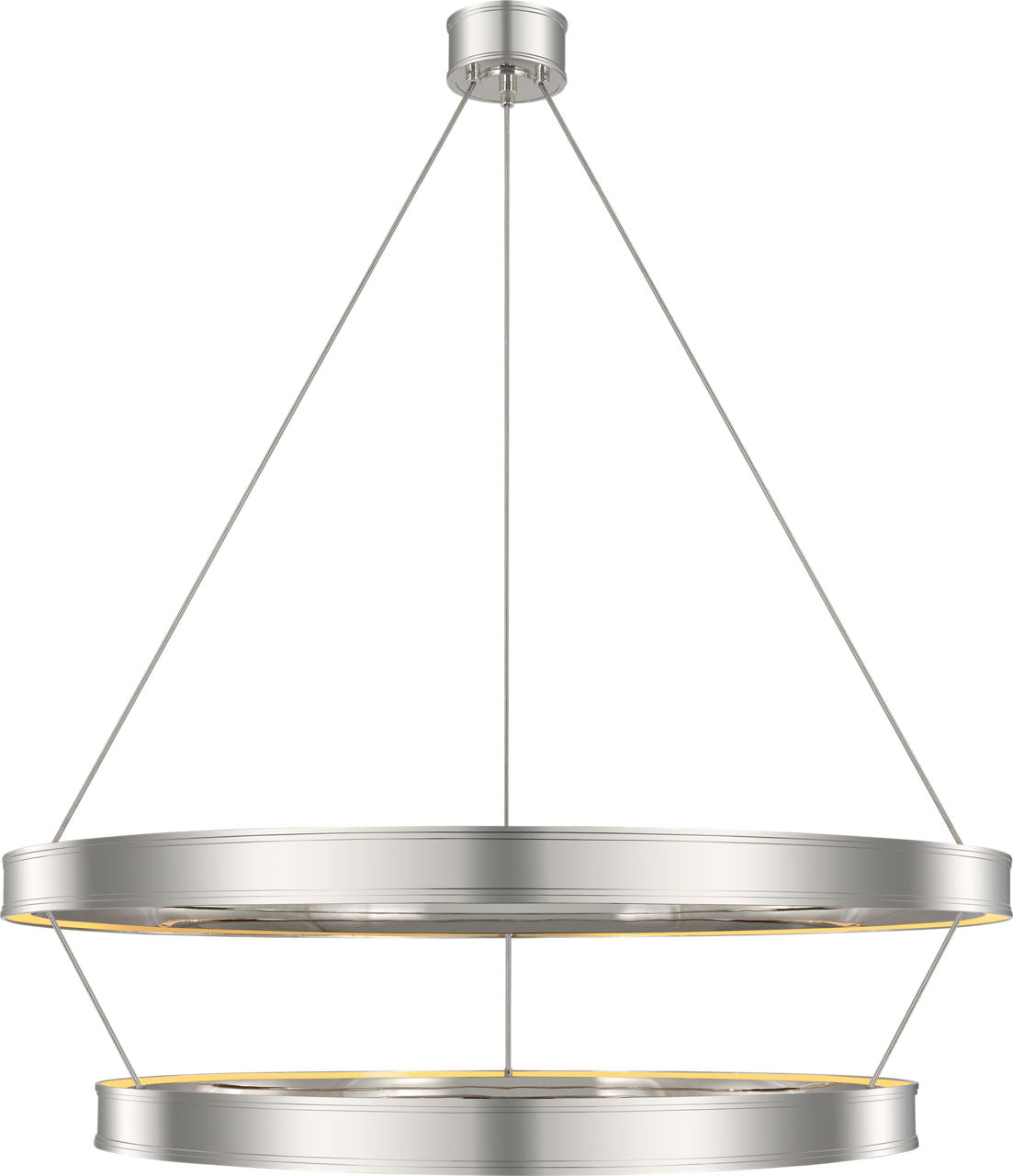 Connery 50" Two-Tier Ring Chandelier | Polished Nickel