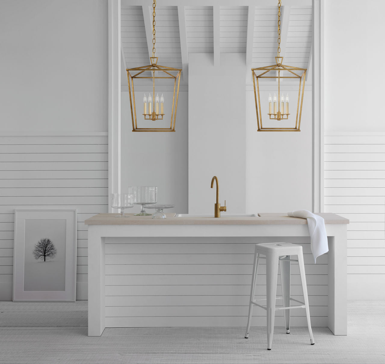 Darlana Medium Lantern | Gilded Iron
